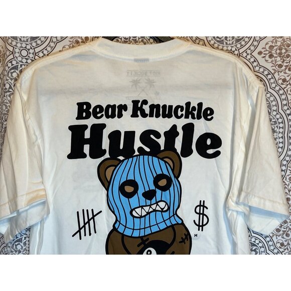 Bear Knuckle Hustle Graphic T-Shirt Size M By Riot Society - Picture 5 of 10